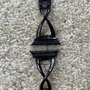 Apple Watch 38/40mm black metal band with rhinestone detail